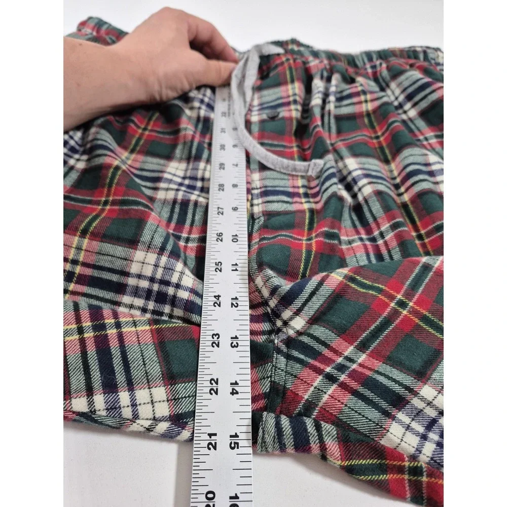 Polo Ralph Lauren Pajama Pants Mens L Green Plaid Flannel Sleepwear Drawstring